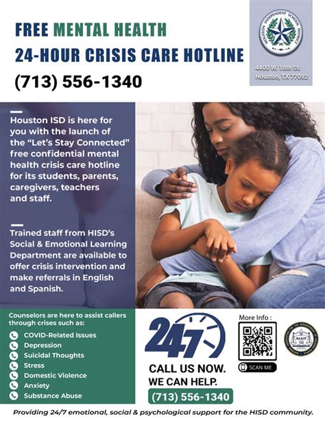 24 hour free counseling hotline.